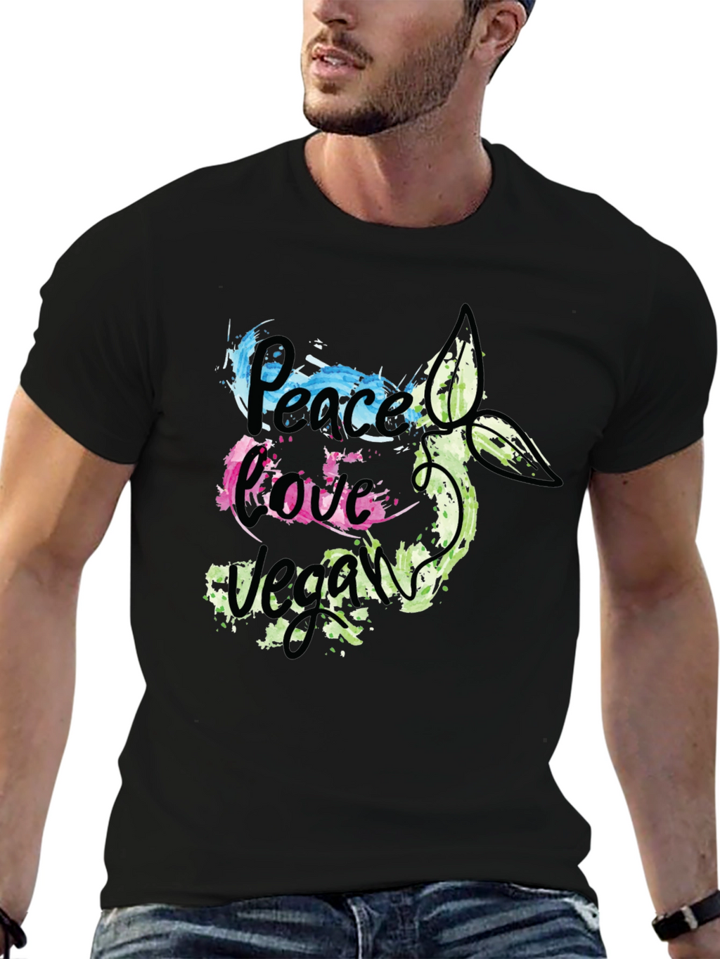 Peace Love Vegan Graphic T-Shirt