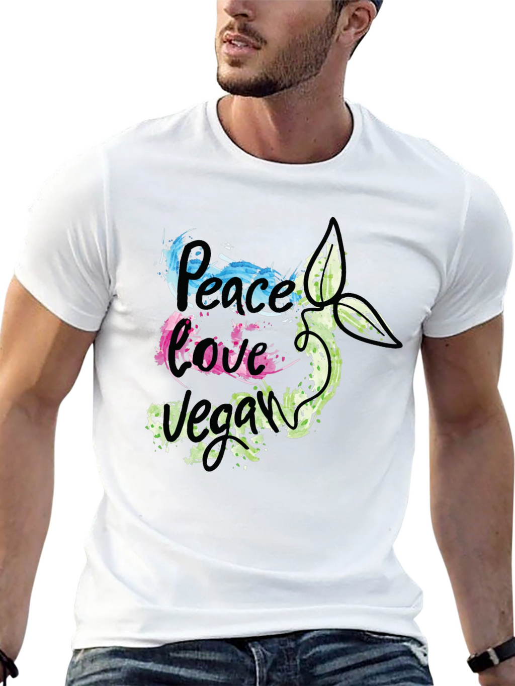 Peace Love Vegan Graphic T-Shirt