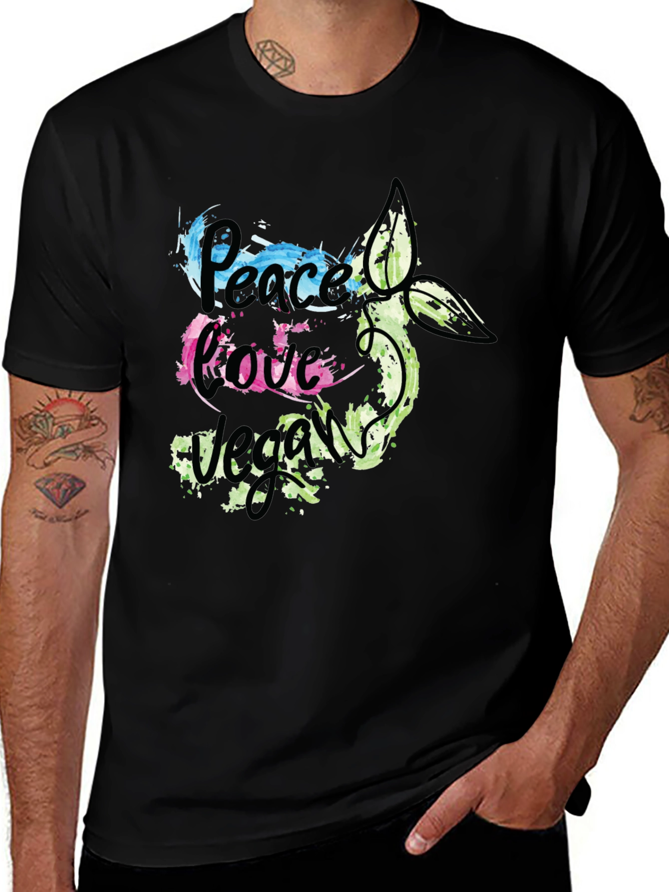 Peace Love Vegan Graphic T-Shirt