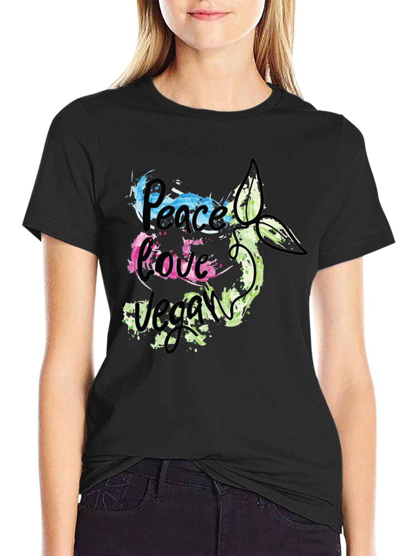 Peace Love Vegan Graphic T-Shirt
