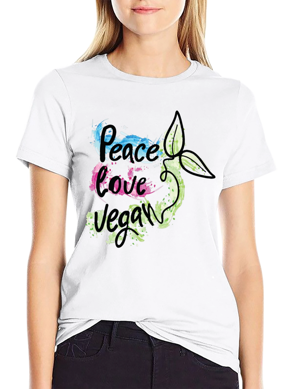 Peace Love Vegan Graphic T-Shirt