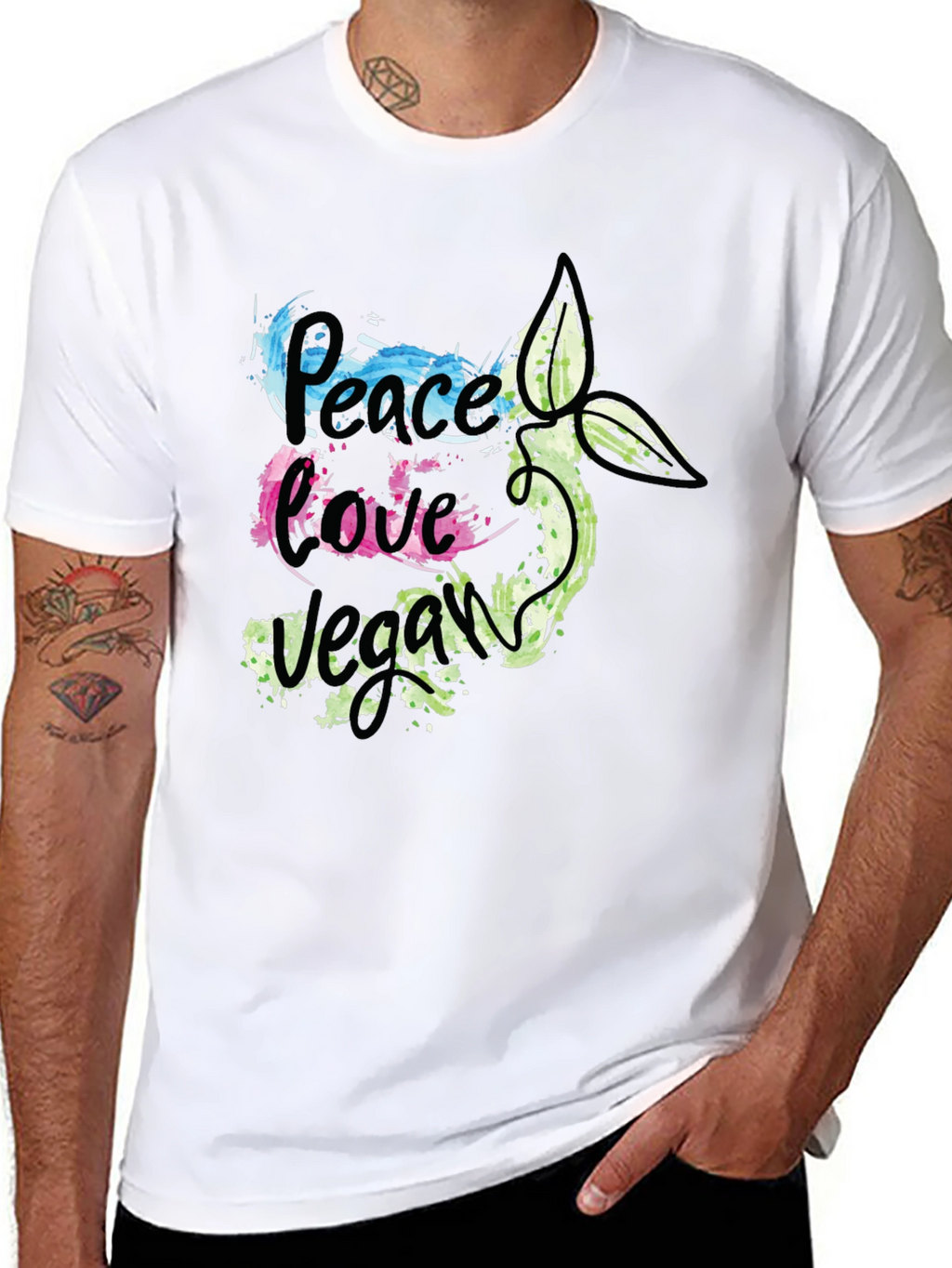 Peace Love Vegan Graphic T-Shirt