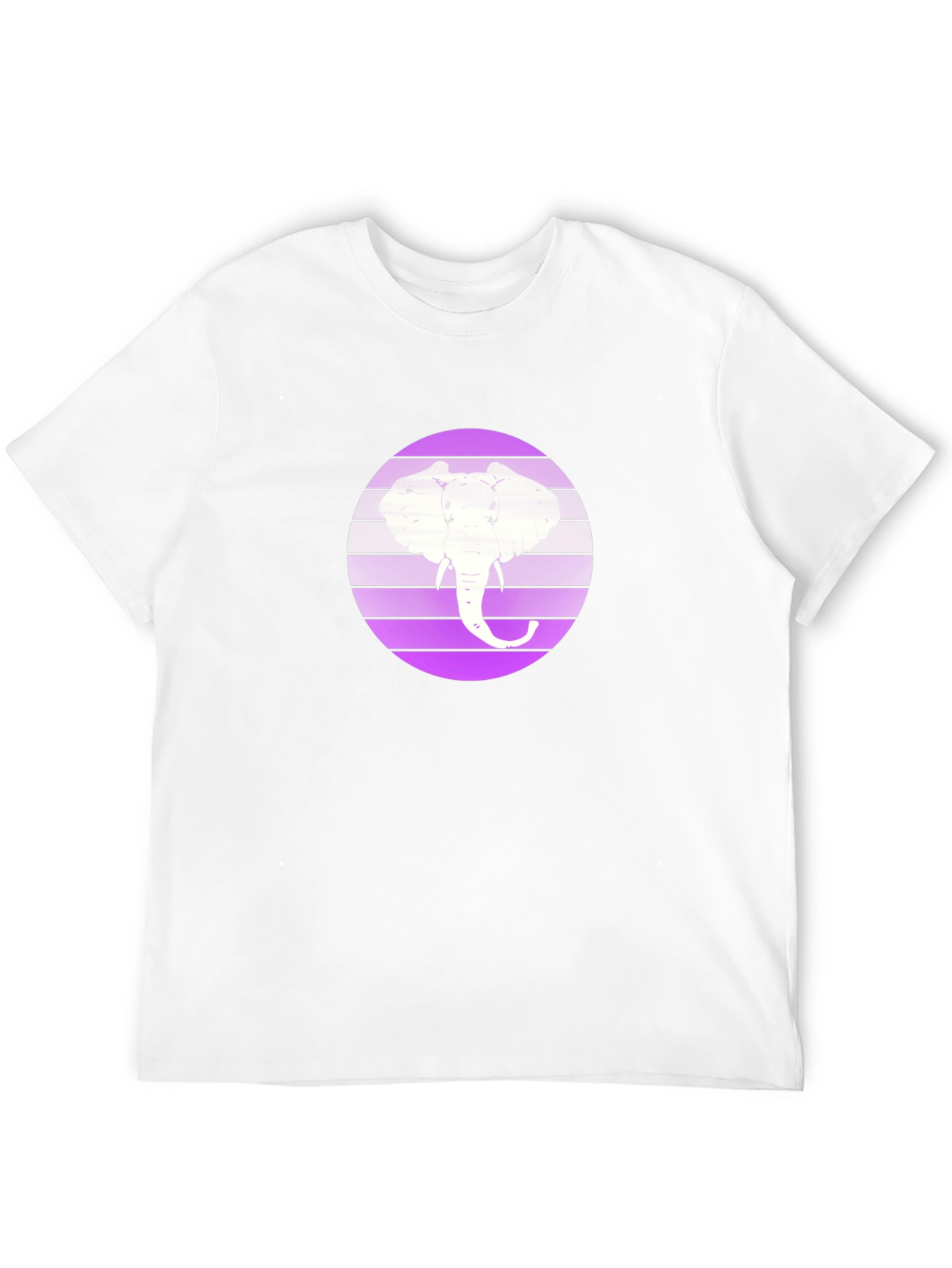 Elephant Silhouette Graphic Tee - Black Crew Neck
