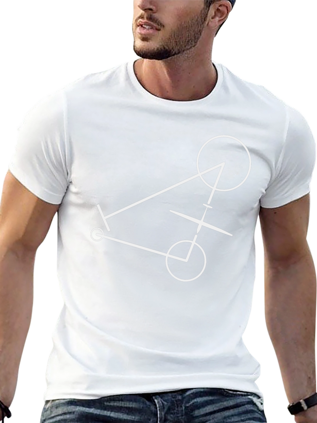 Geometric Scooter Graphic Tee - Black