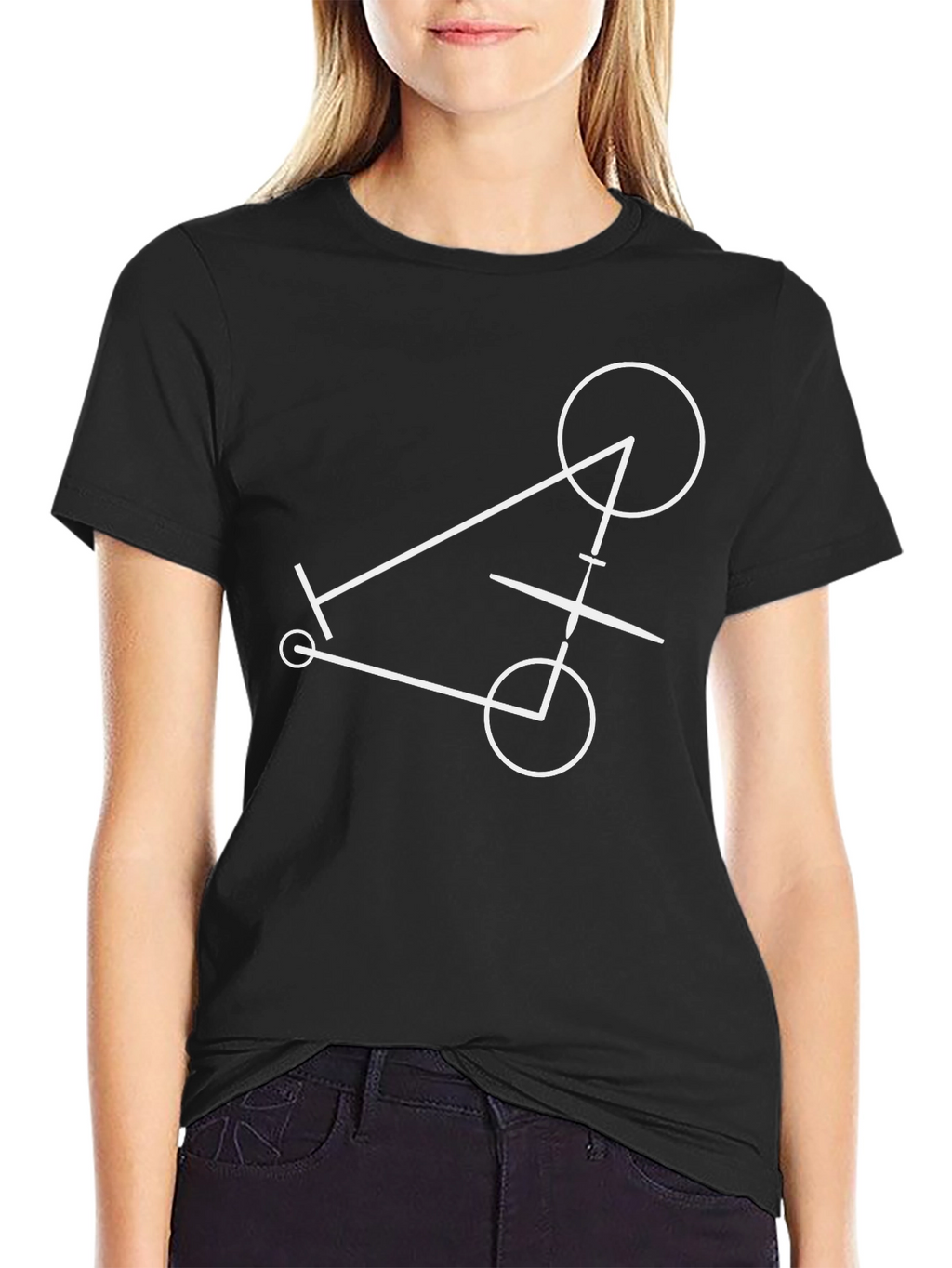 Geometric Scooter Graphic Tee - Black