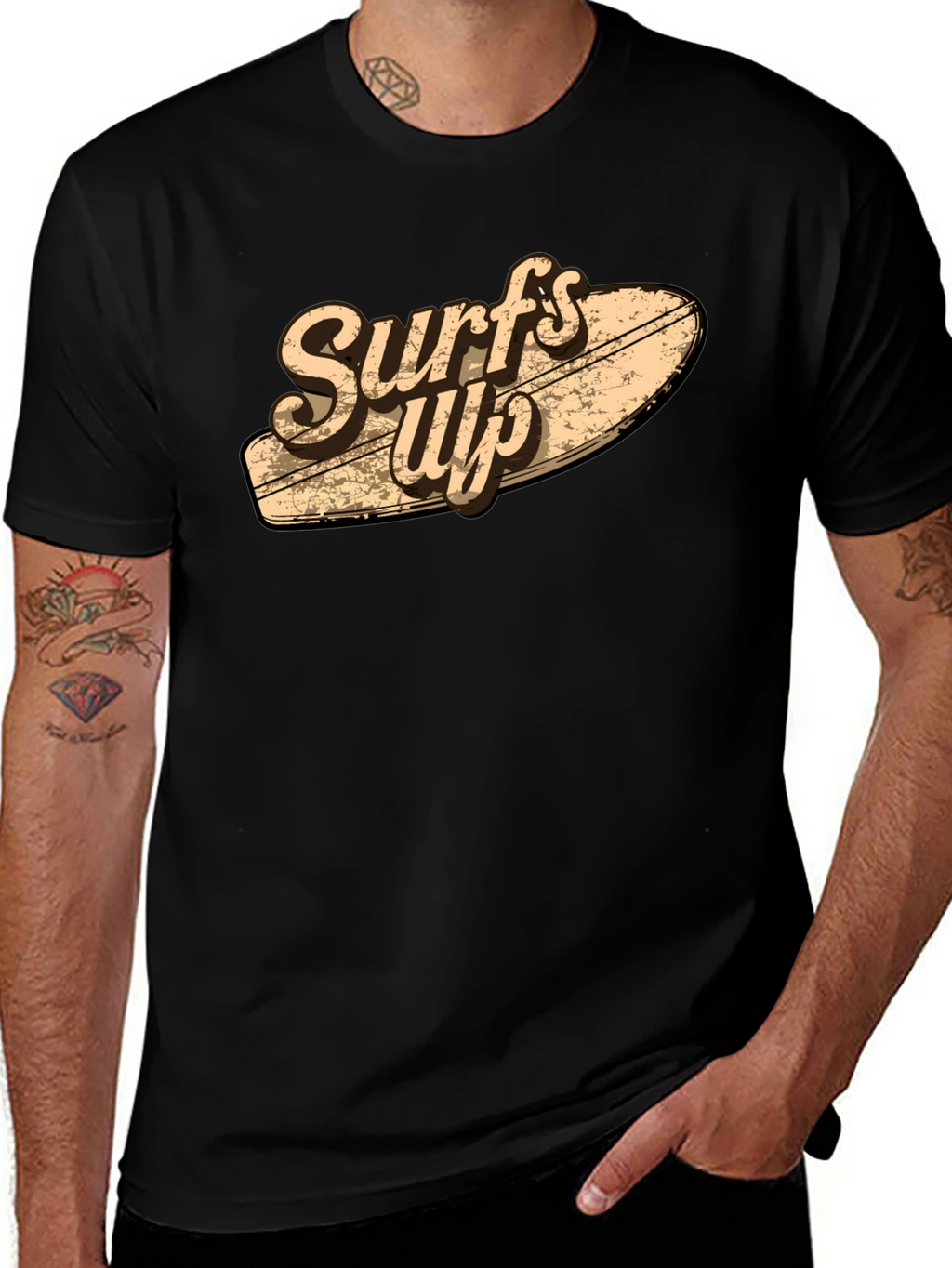 Surfs Up Graphic Tee - Black