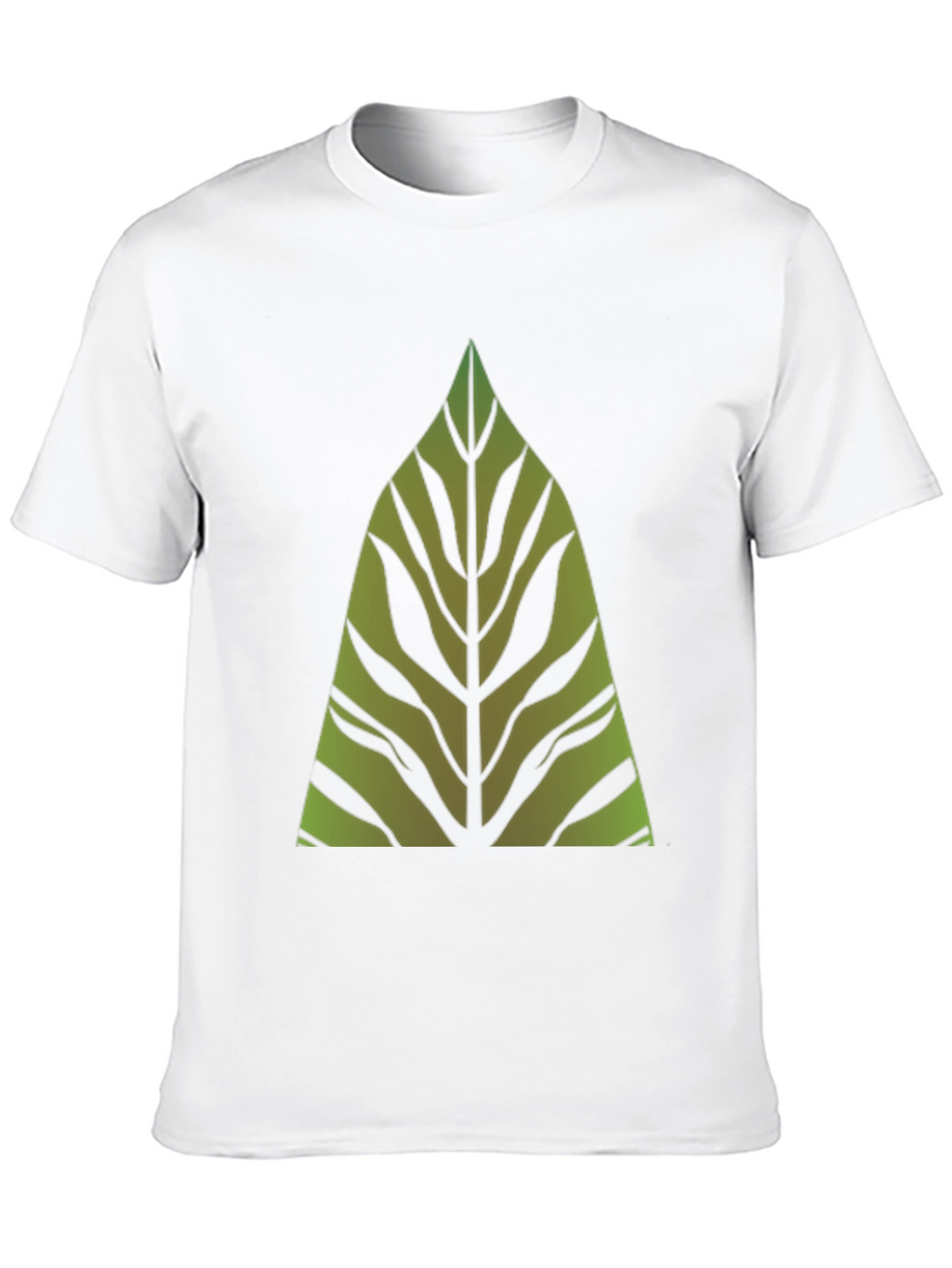 Green Leaf Graphic Print Black T-Shirt