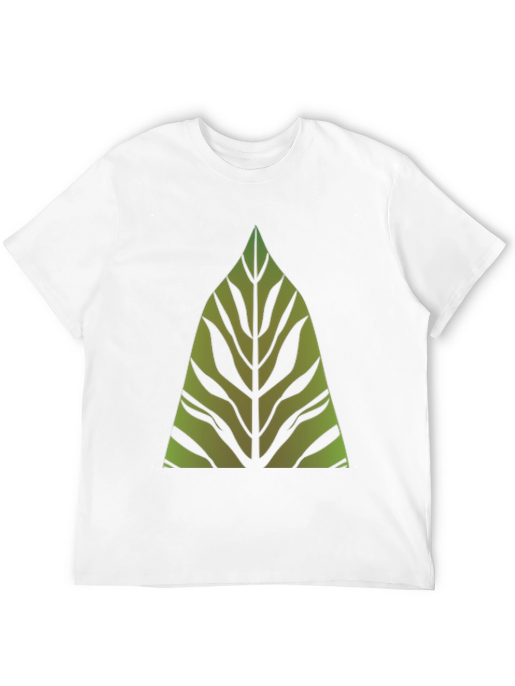 Green Leaf Graphic Print Black T-Shirt