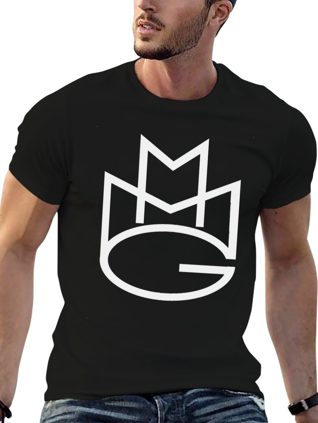 Modern MG Logo Black T-Shirt