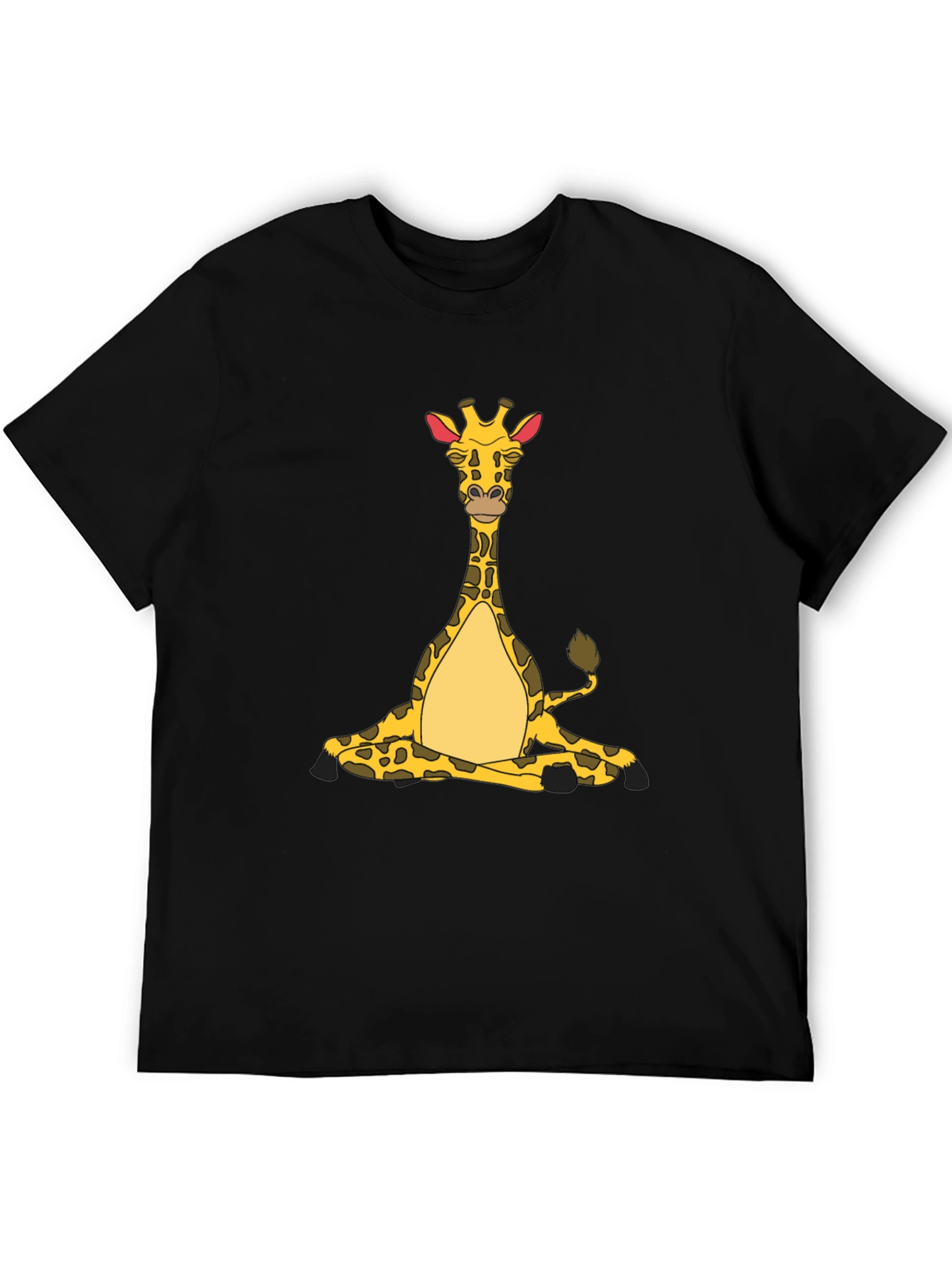 Yoga Giraffe Black T-Shirt