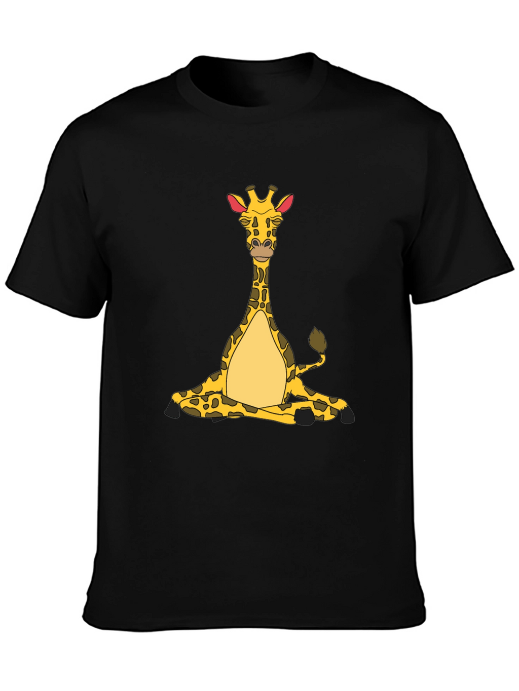 Yoga Giraffe Black T-Shirt