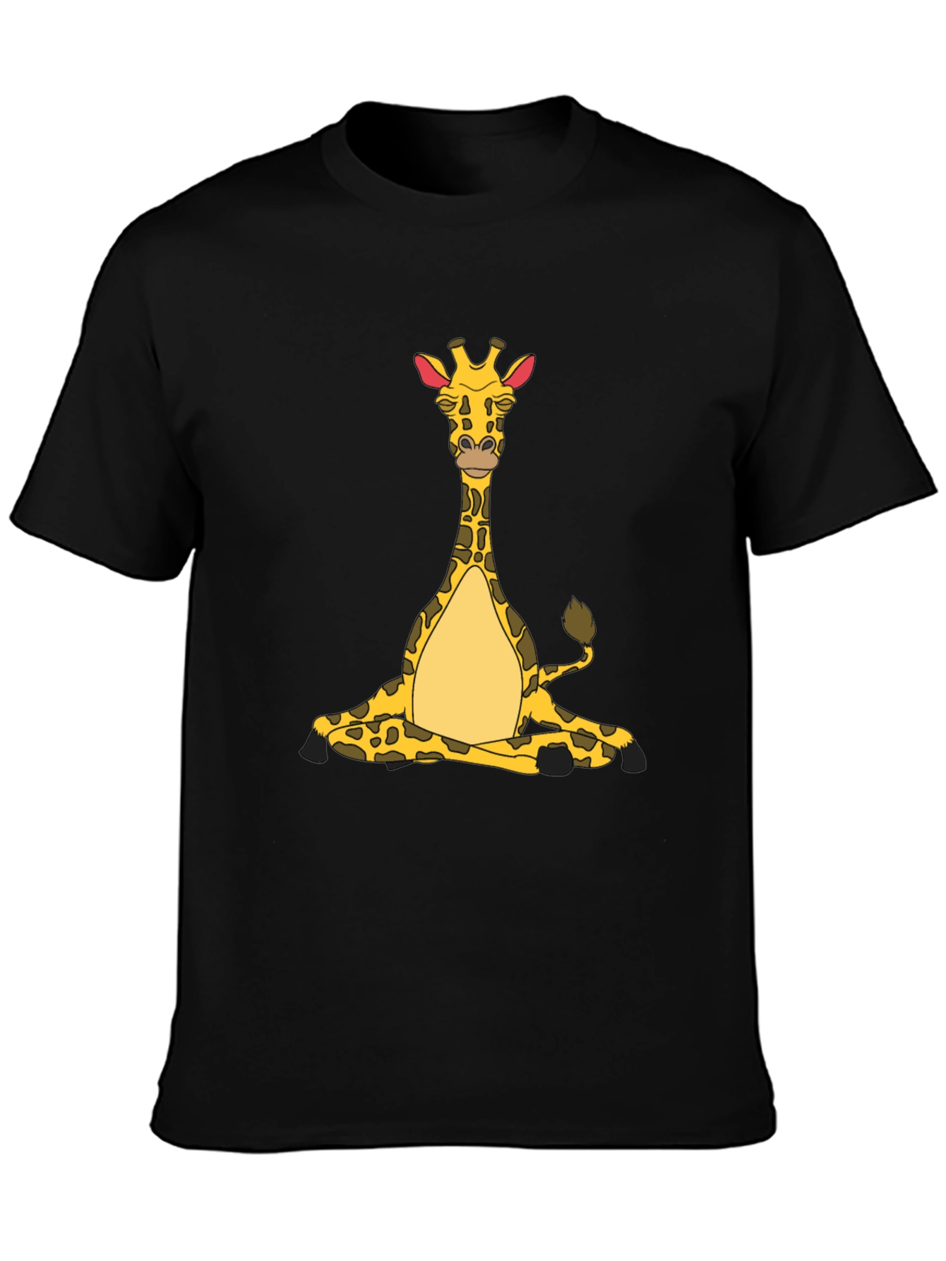 Yoga Giraffe Black T-Shirt
