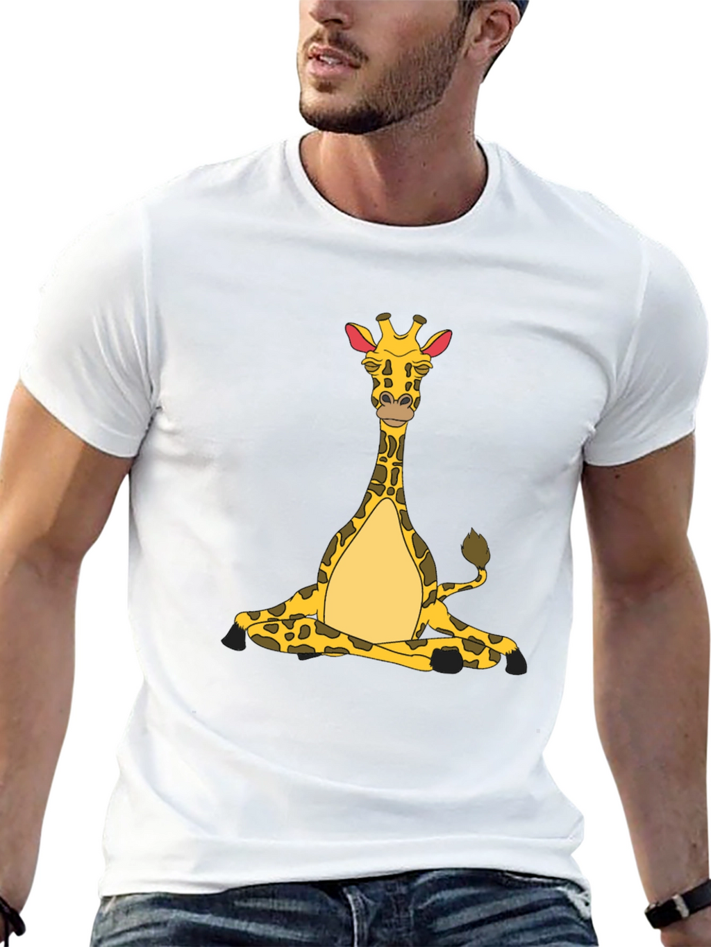 Yoga Giraffe Black T-Shirt