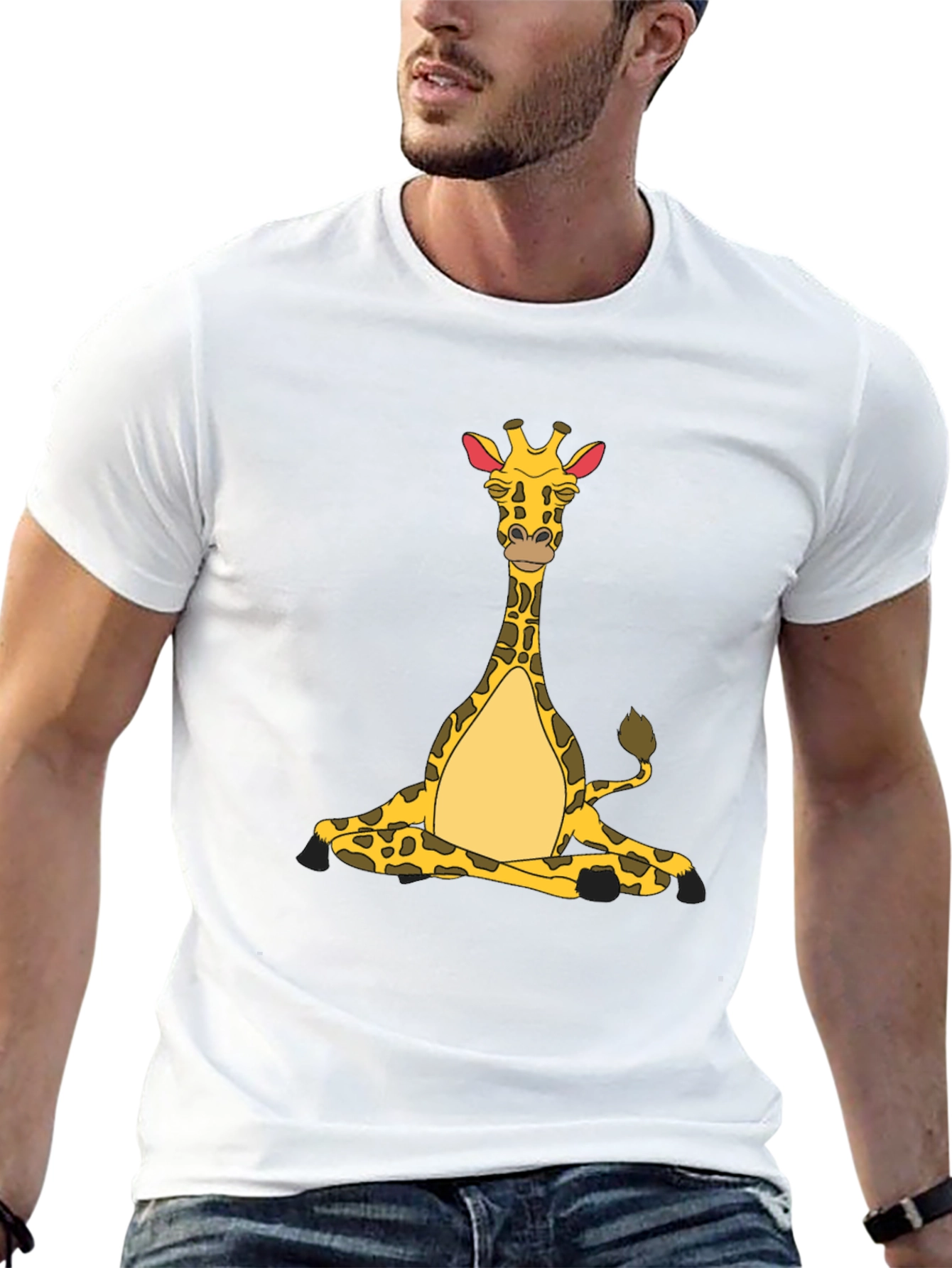 Yoga Giraffe Black T-Shirt