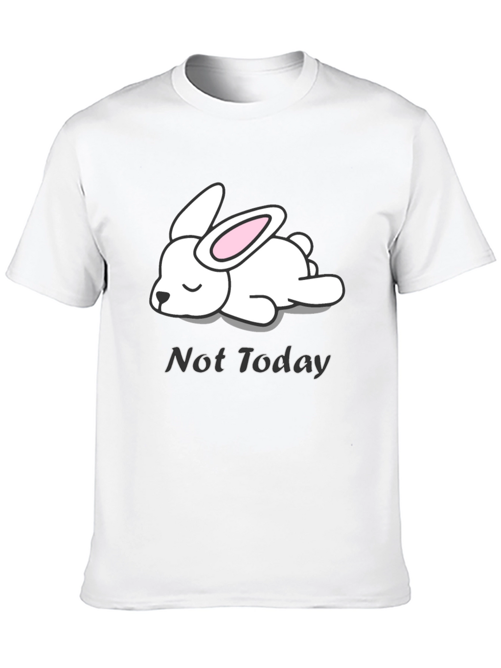 Not Today Rabbit Graphic Tee - Black Cotton T-Shirt