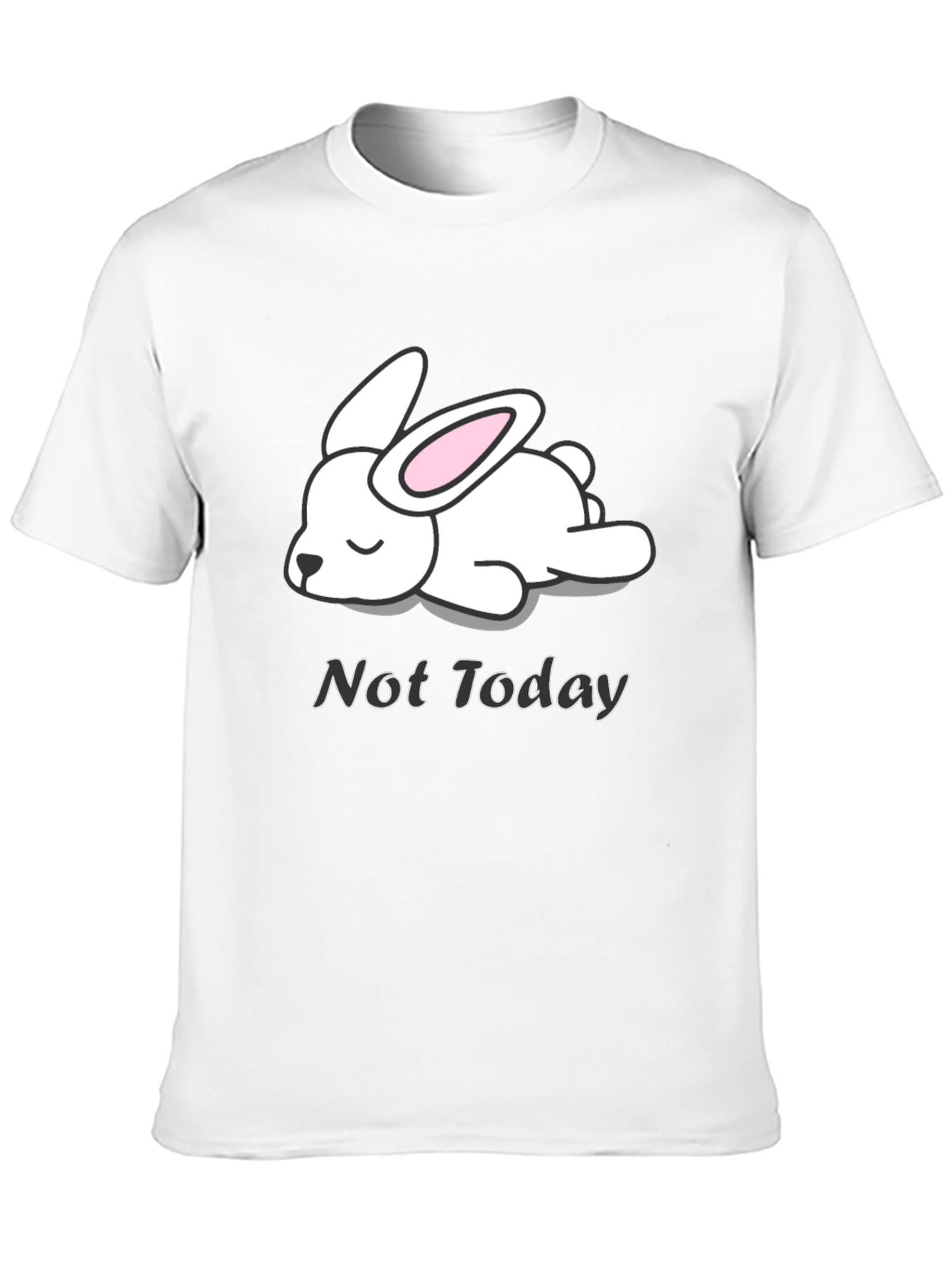 Not Today Rabbit Graphic Tee - Black Cotton T-Shirt