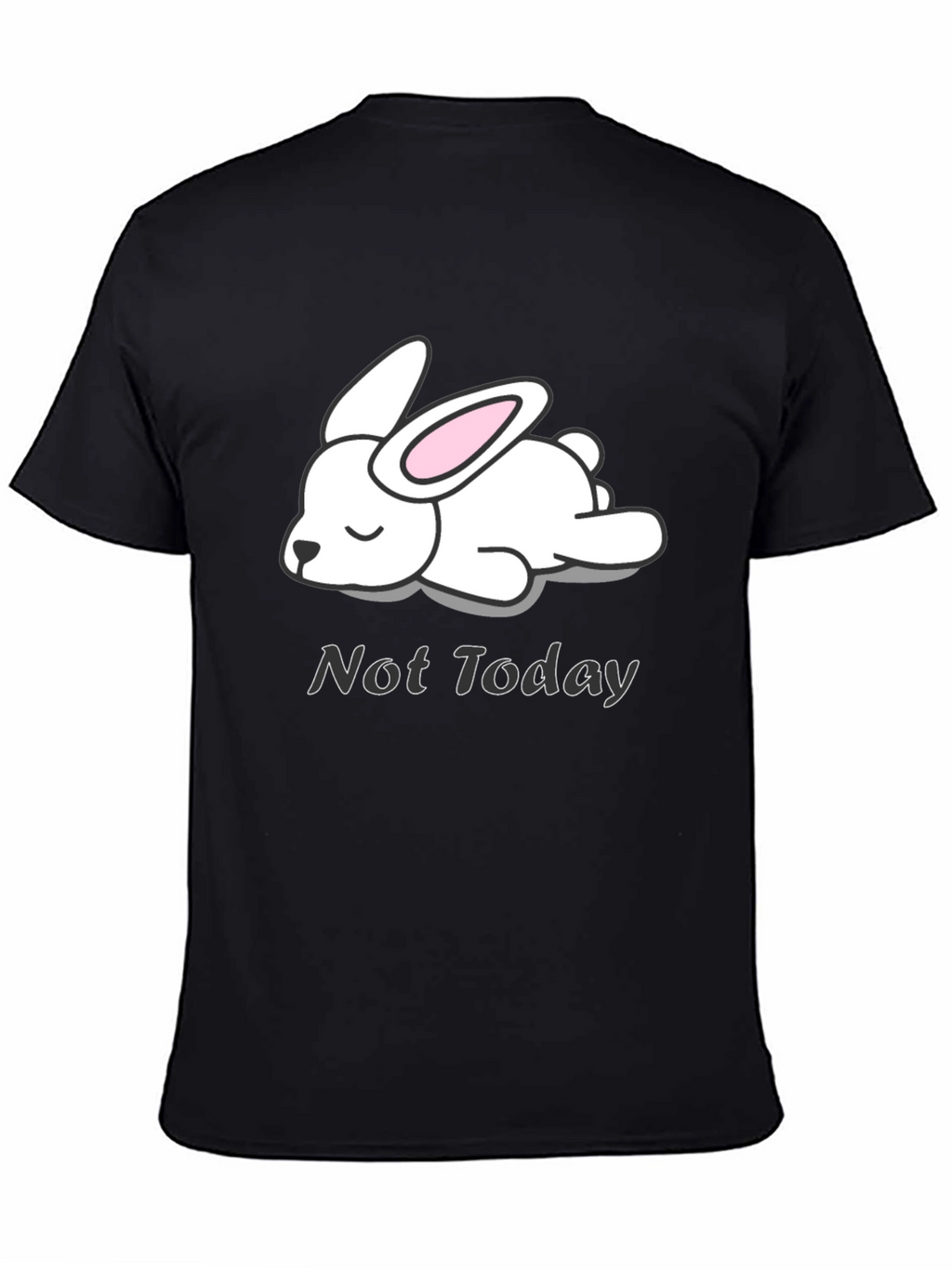 Not Today Rabbit Graphic Tee - Black Cotton T-Shirt