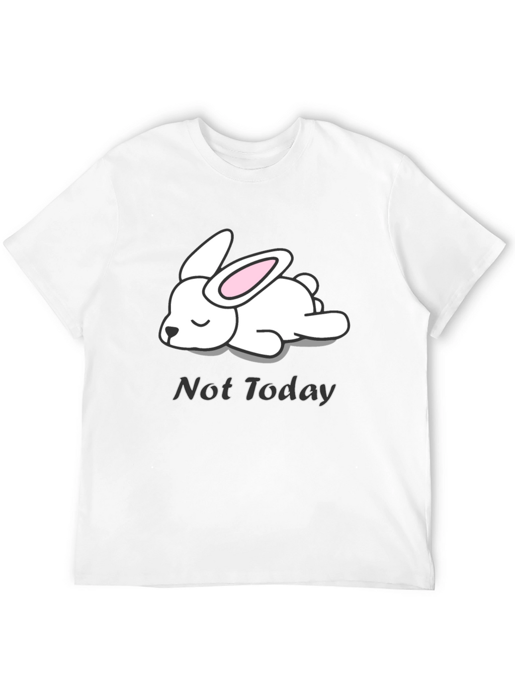 Not Today Rabbit Graphic Tee - Black Cotton T-Shirt