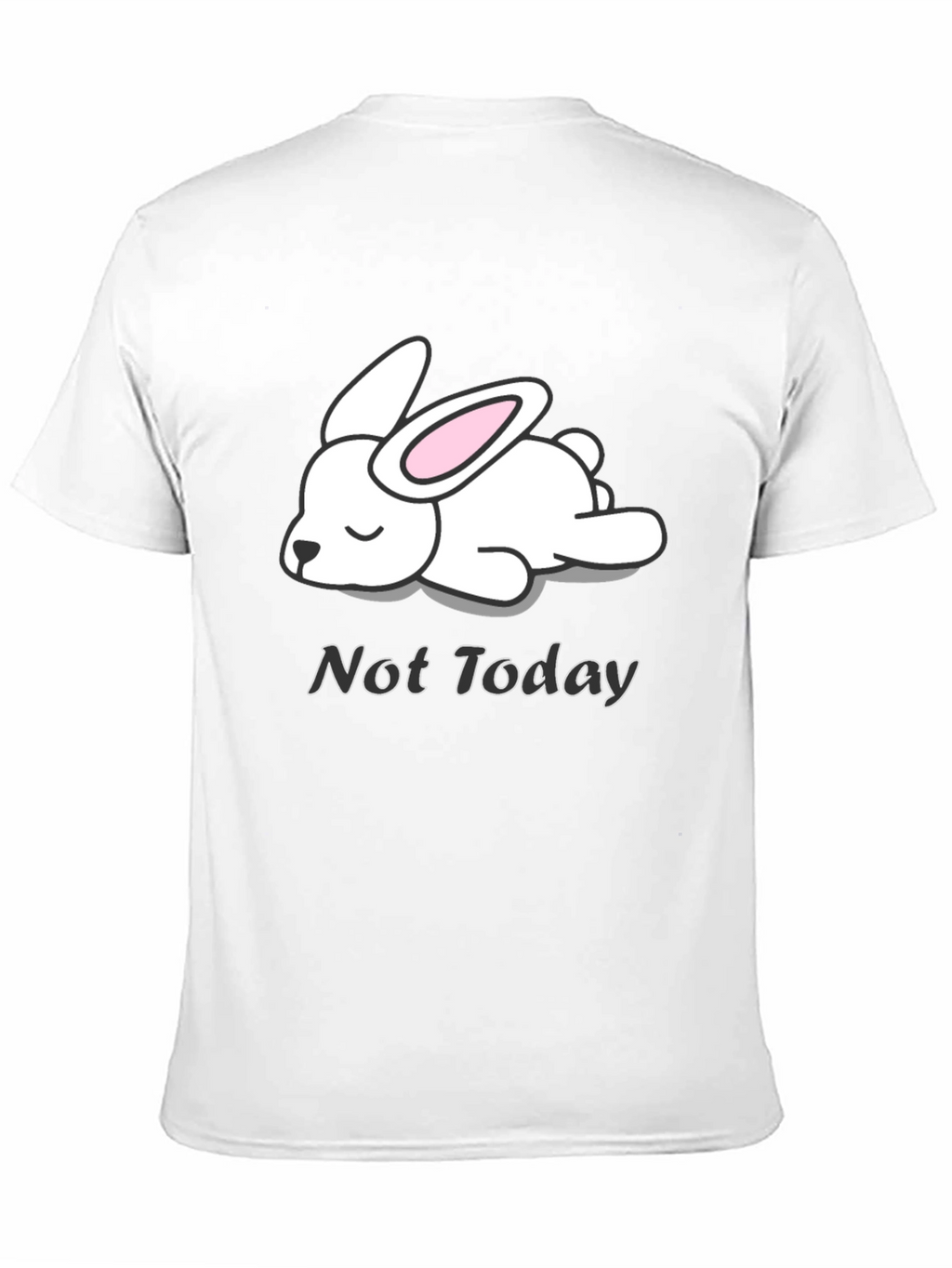 Not Today Rabbit Graphic Tee - Black Cotton T-Shirt