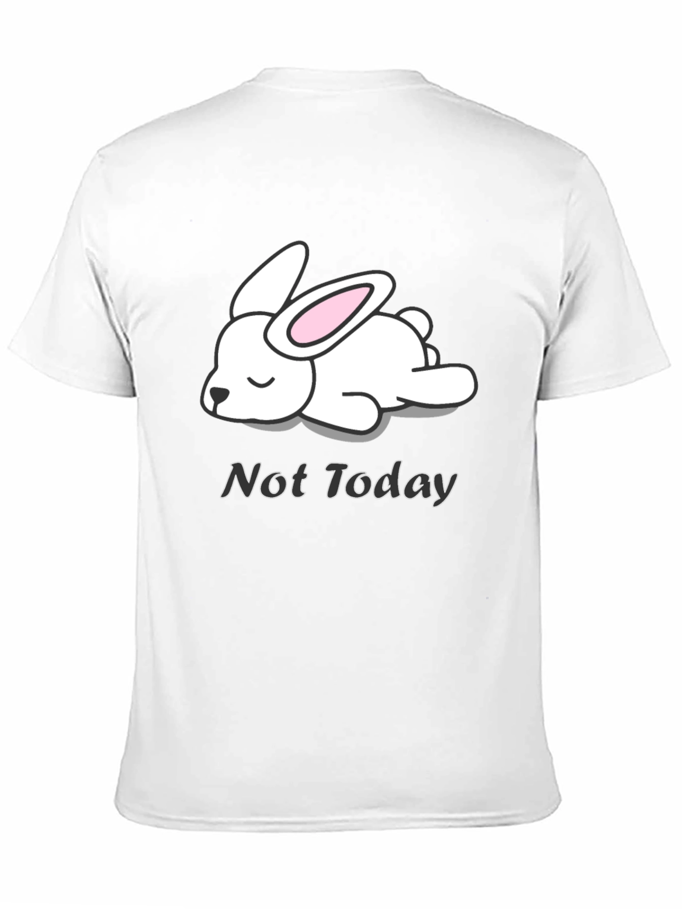 Not Today Rabbit Graphic Tee - Black Cotton T-Shirt