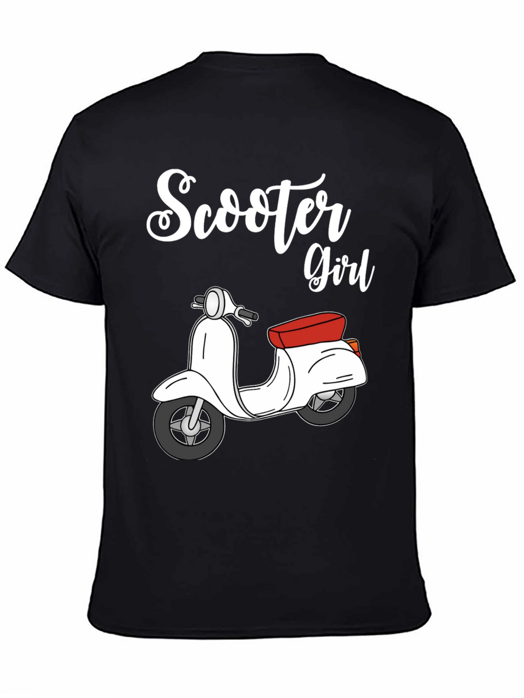 Scooter Girl Black T-Shirt - Retro Style