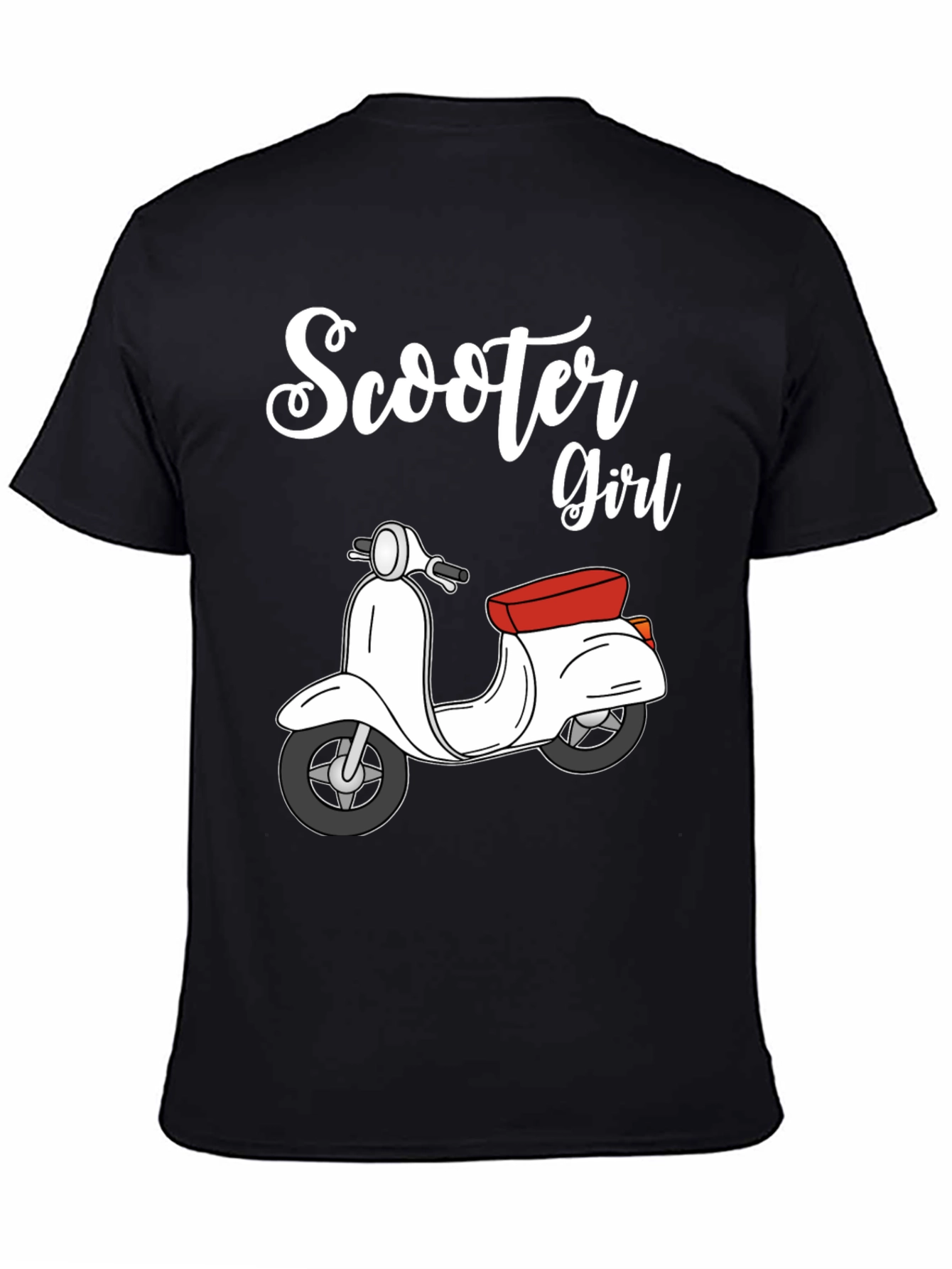 Scooter Girl Black T-Shirt - Retro Style