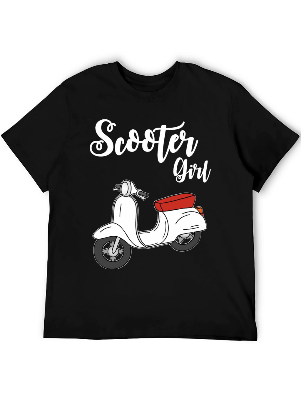 Scooter Girl Black T-Shirt - Retro Style
