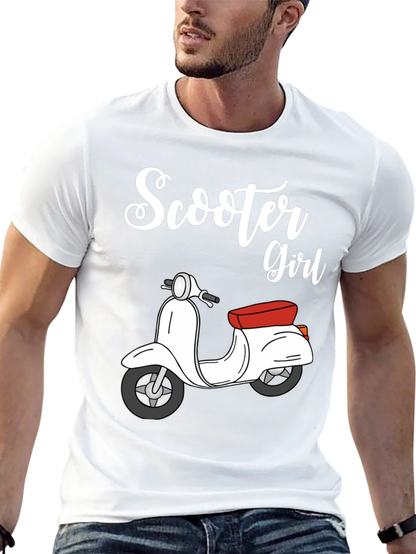 Scooter Girl Black T-Shirt - Retro Style