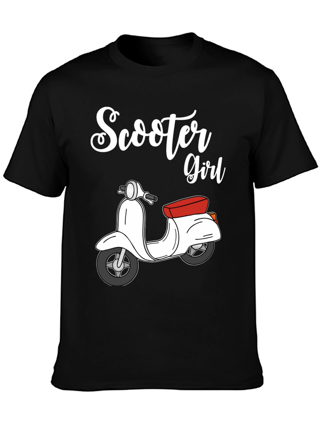 Scooter Girl Black T-Shirt - Retro Style