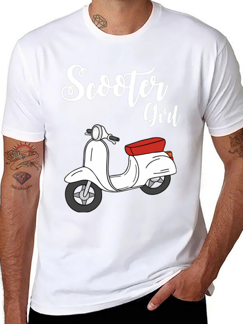 Scooter Girl Black T-Shirt - Retro Style