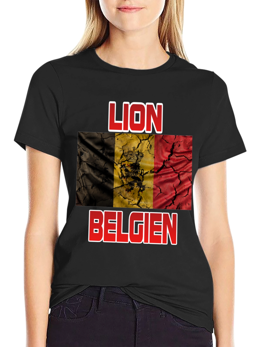 Lion Belgie T-Shirt - Belgian Flag Design