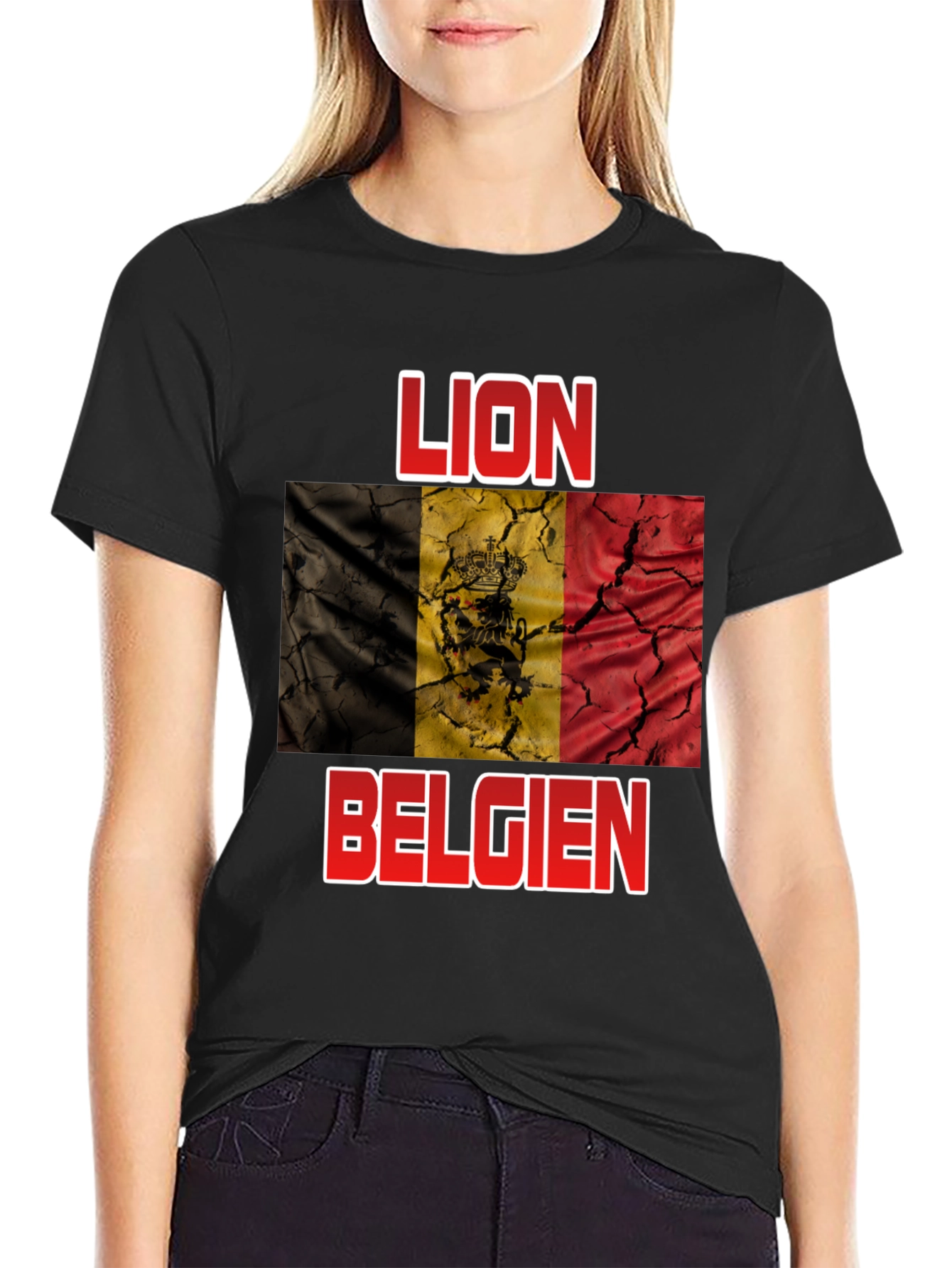 Lion Belgie T-Shirt - Belgian Flag Design