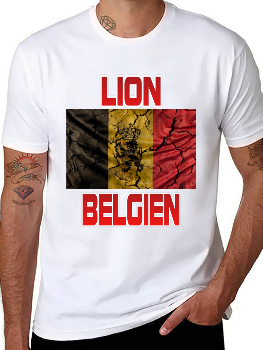 Lion Belgie T-Shirt - Belgian Flag Design