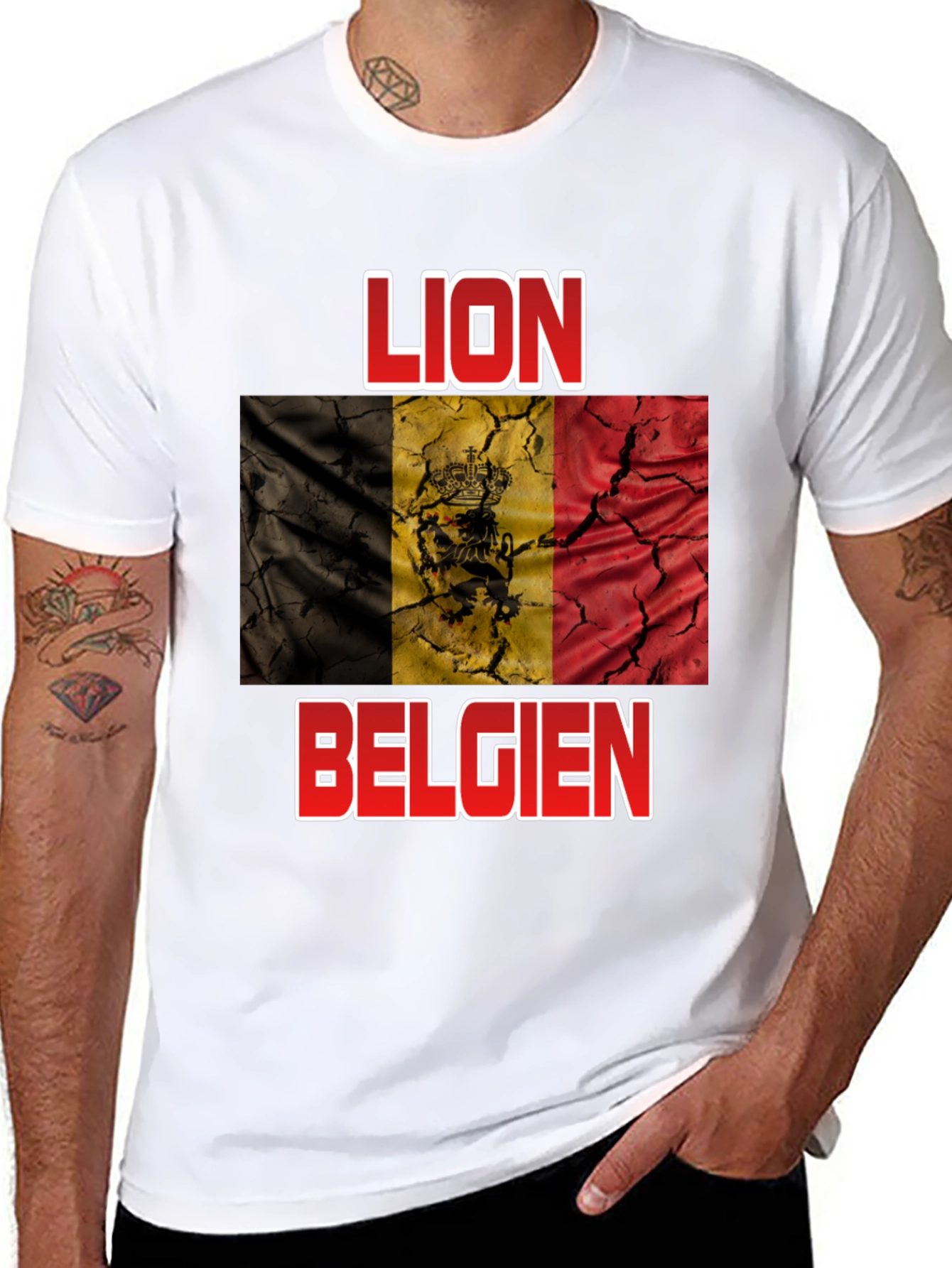 Lion Belgie T-Shirt - Belgian Flag Design