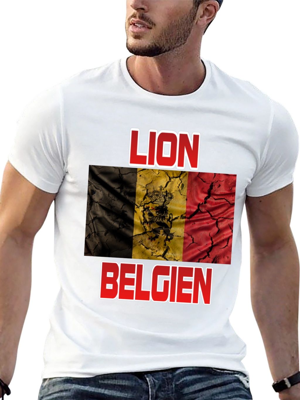 Lion Belgie T-Shirt - Belgian Flag Design