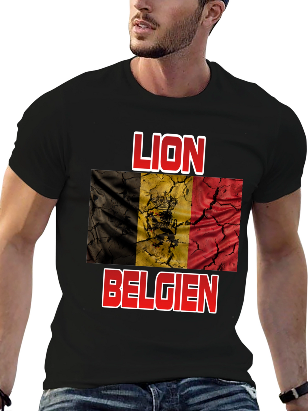 Lion Belgie T-Shirt - Belgian Flag Design