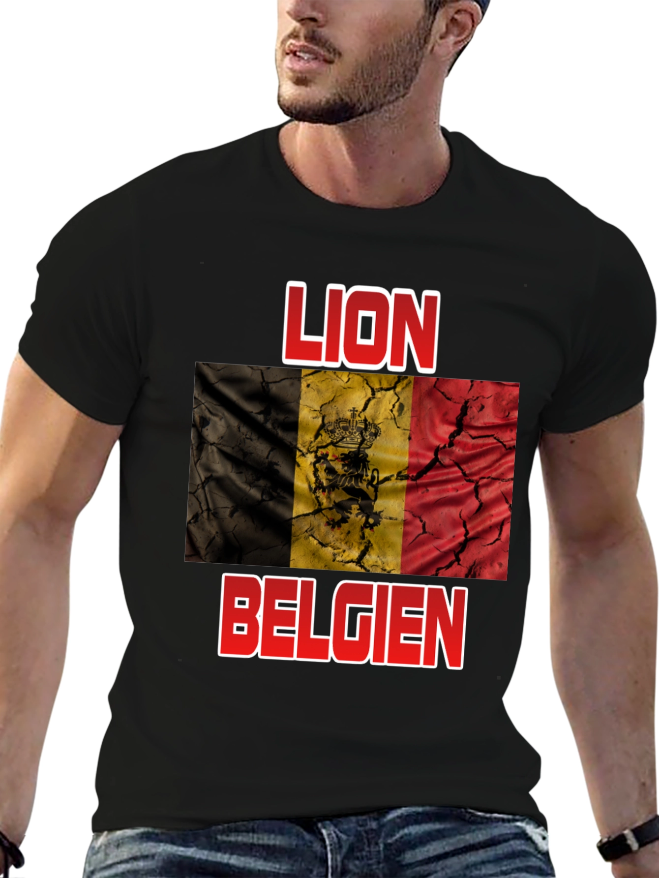 Lion Belgie T-Shirt - Belgian Flag Design