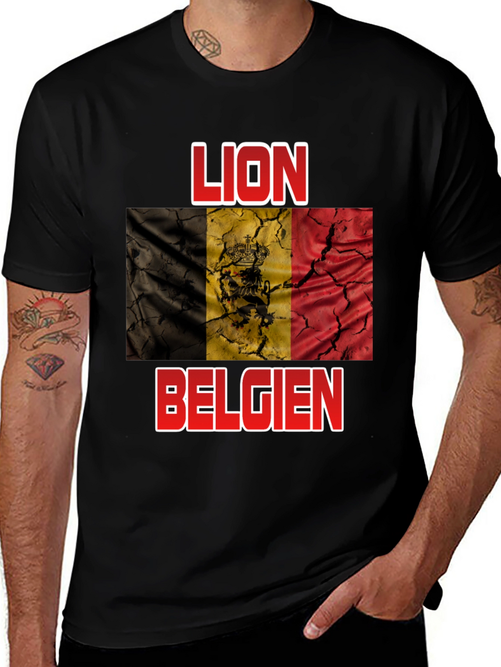 Lion Belgie T-Shirt - Belgian Flag Design