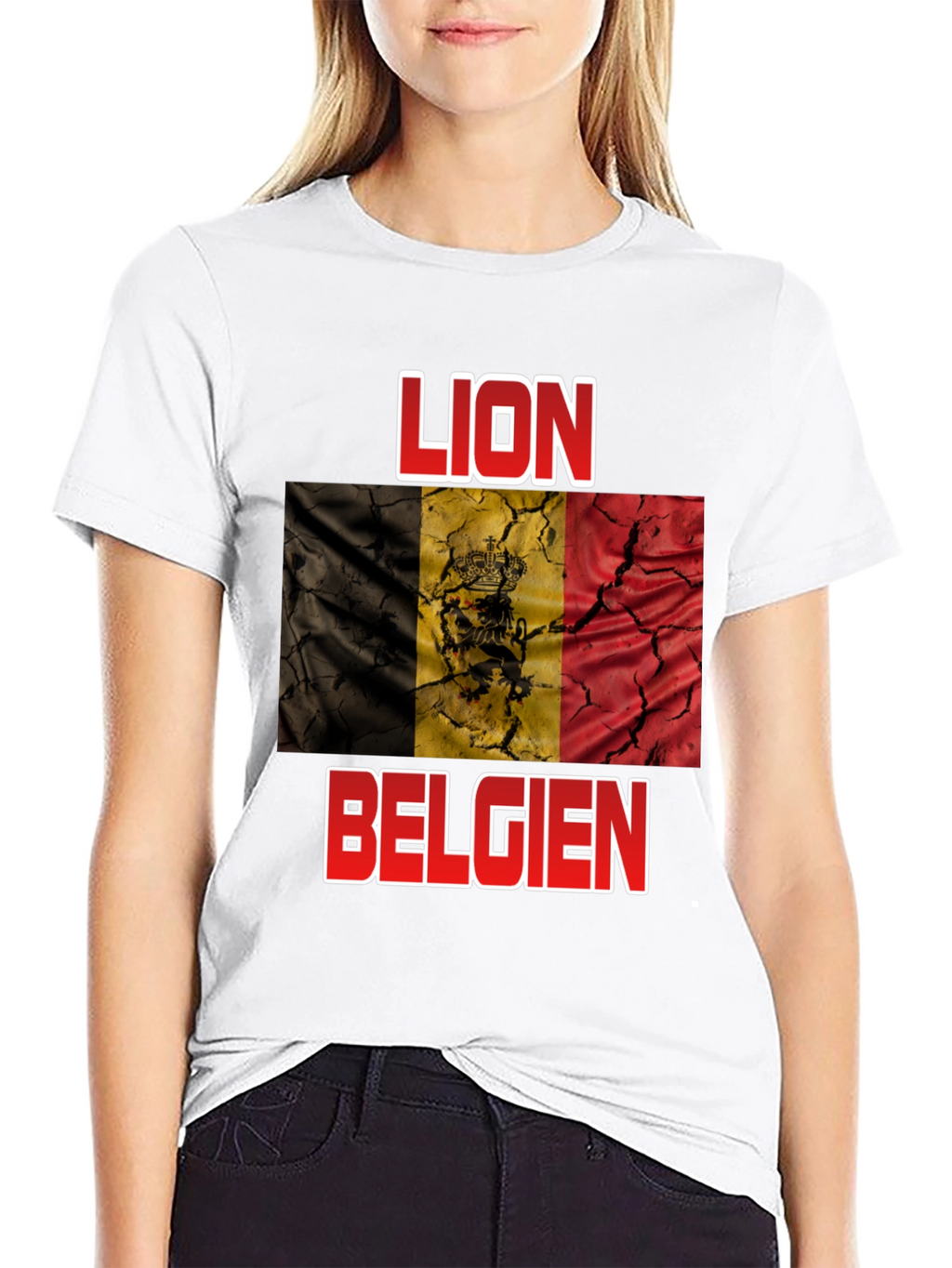 Lion Belgie T-Shirt - Belgian Flag Design