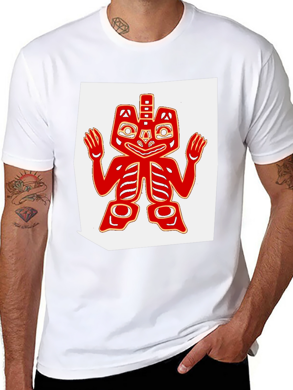 Tribal Art Tee - Black Cotton Blend