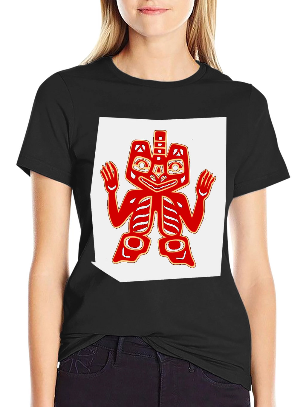 Tribal Art Tee - Black Cotton Blend