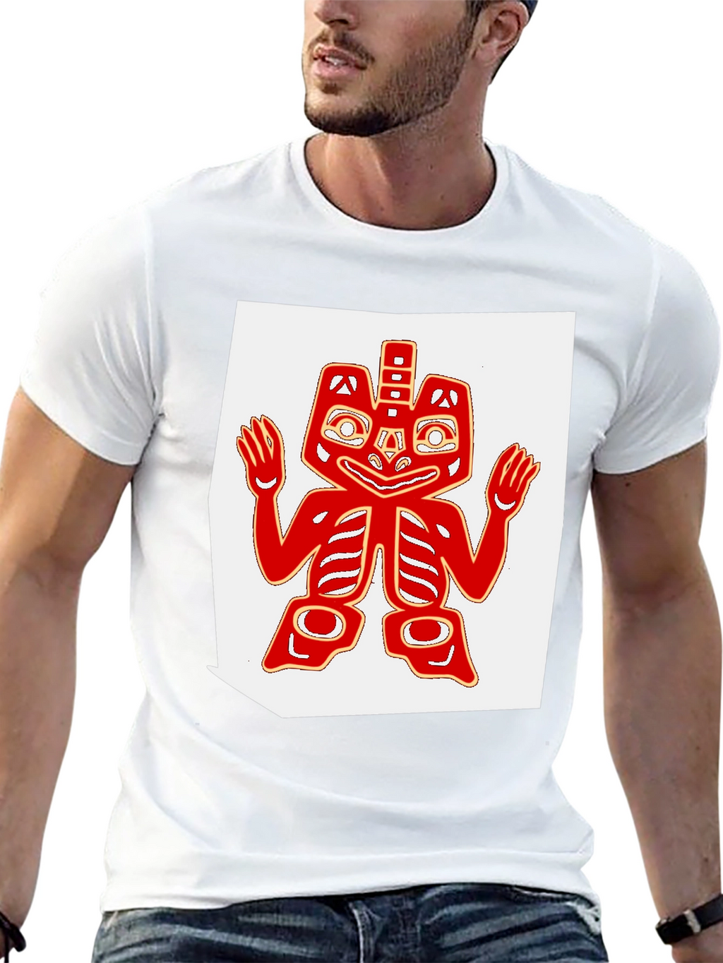 Tribal Art Tee - Black Cotton Blend