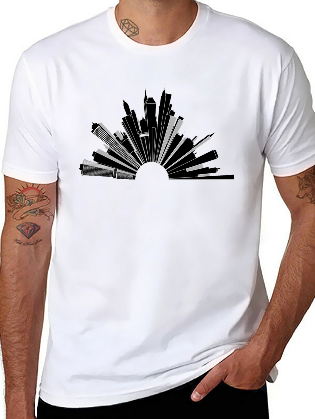 Urban Horizon Tee - Modern Cityscape Graphic T-Shirt