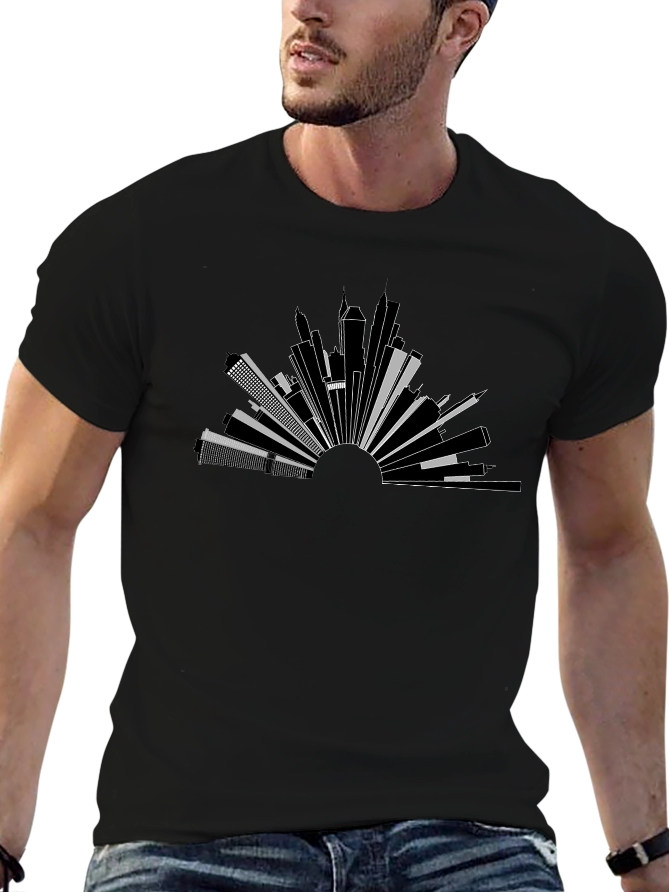 Urban Horizon Tee - Modern Cityscape Graphic T-Shirt