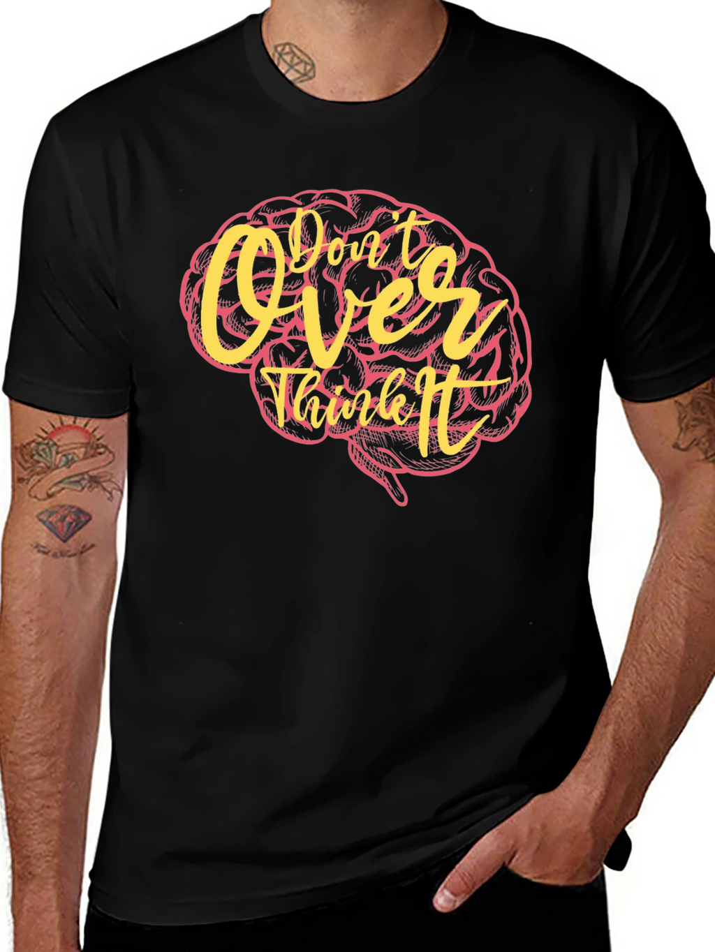 Dont Over Think It Brain Graphic T-Shirt
