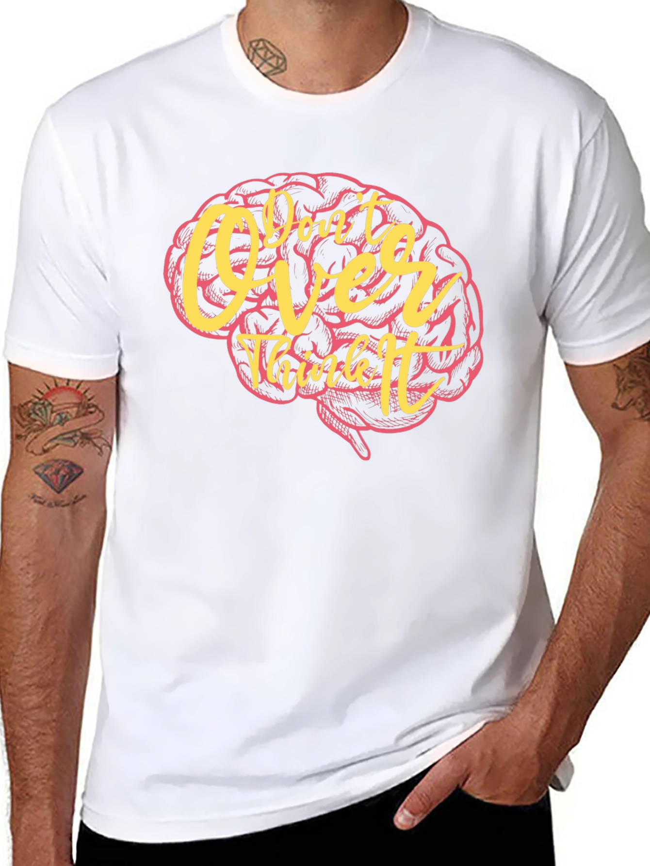 Dont Over Think It Brain Graphic T-Shirt