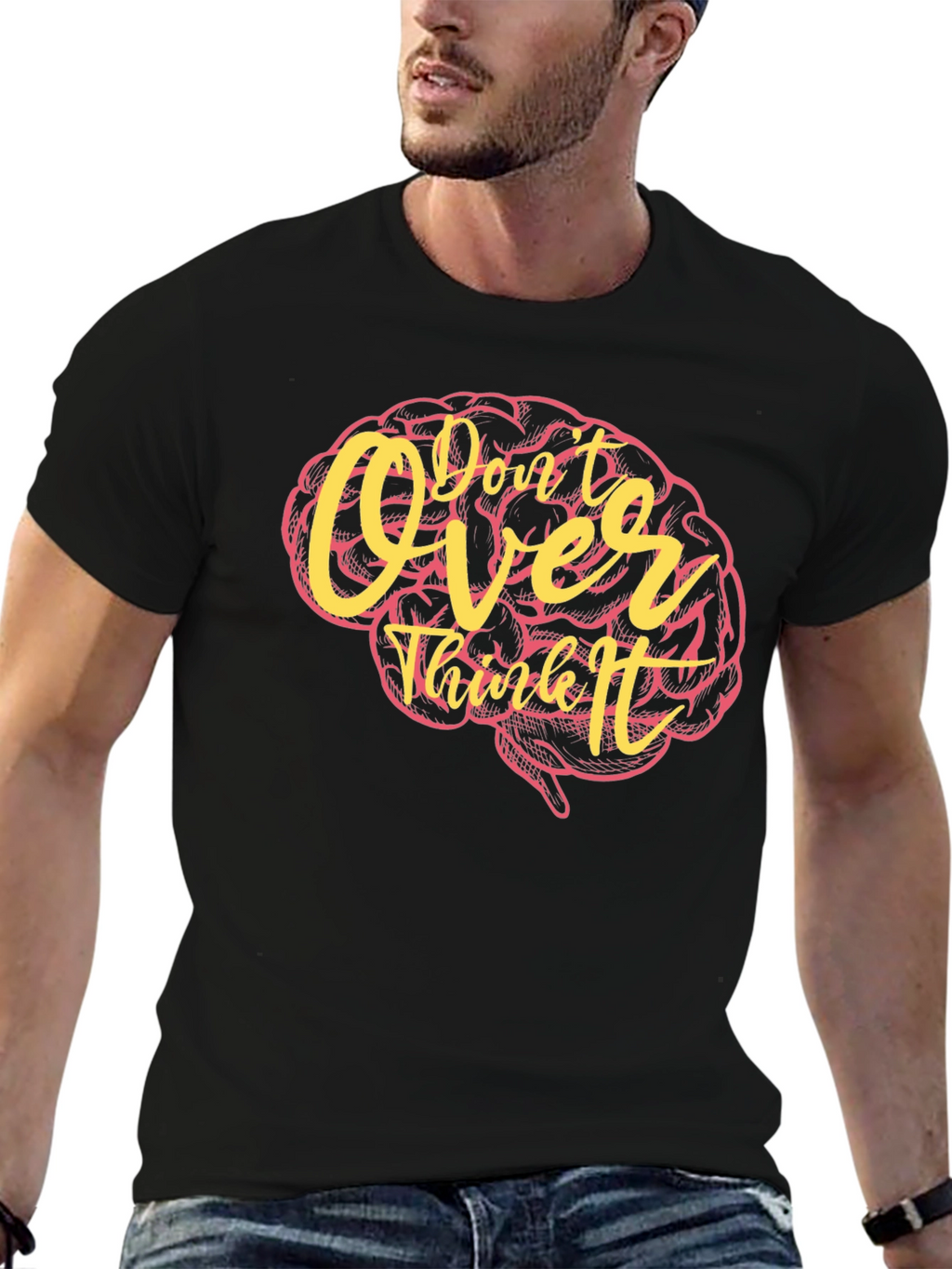 Dont Over Think It Brain Graphic T-Shirt