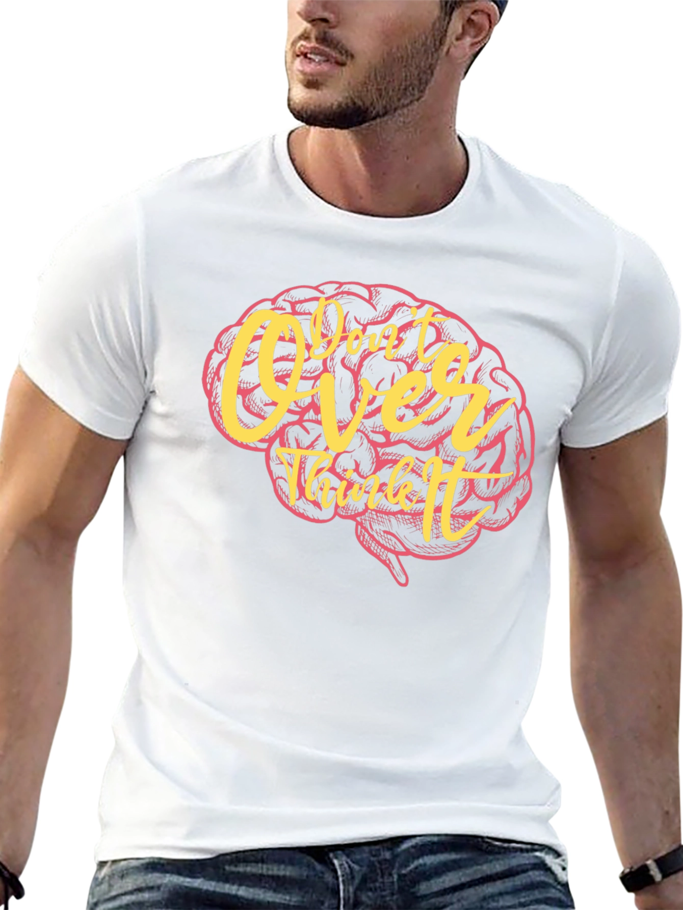 Dont Over Think It Brain Graphic T-Shirt