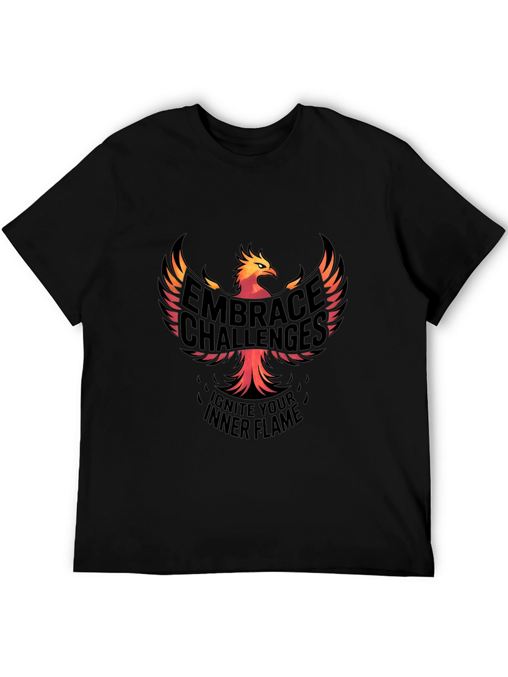Embrace Challenges Graphic Tee - Ignite Your Inner Flame