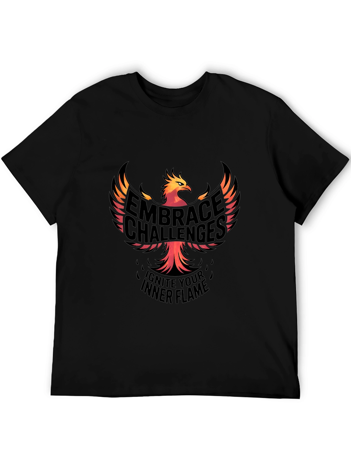 Embrace Challenges Graphic Tee - Ignite Your Inner Flame